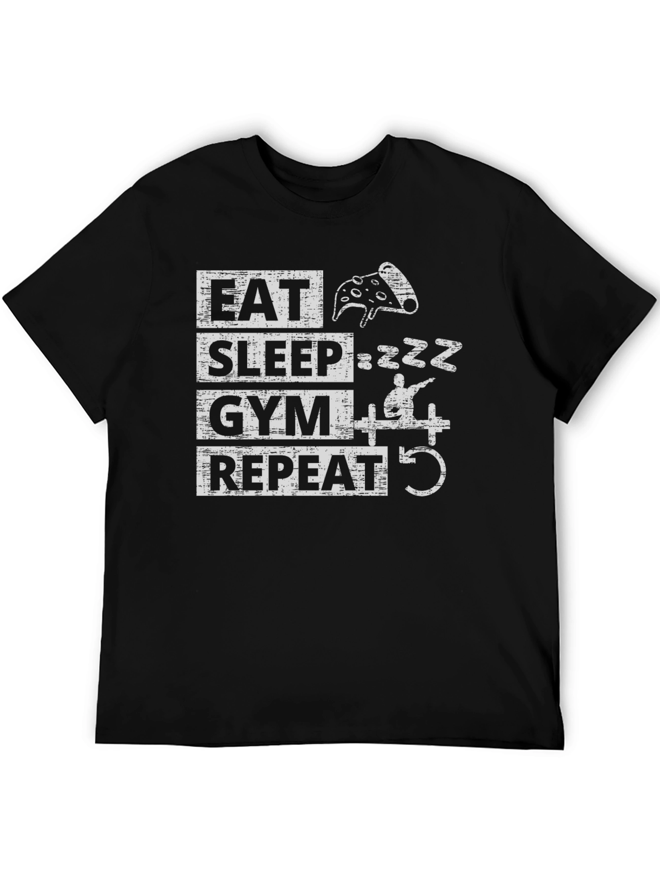 Eat Sleep Gym Repeat Graphic T-Shirt