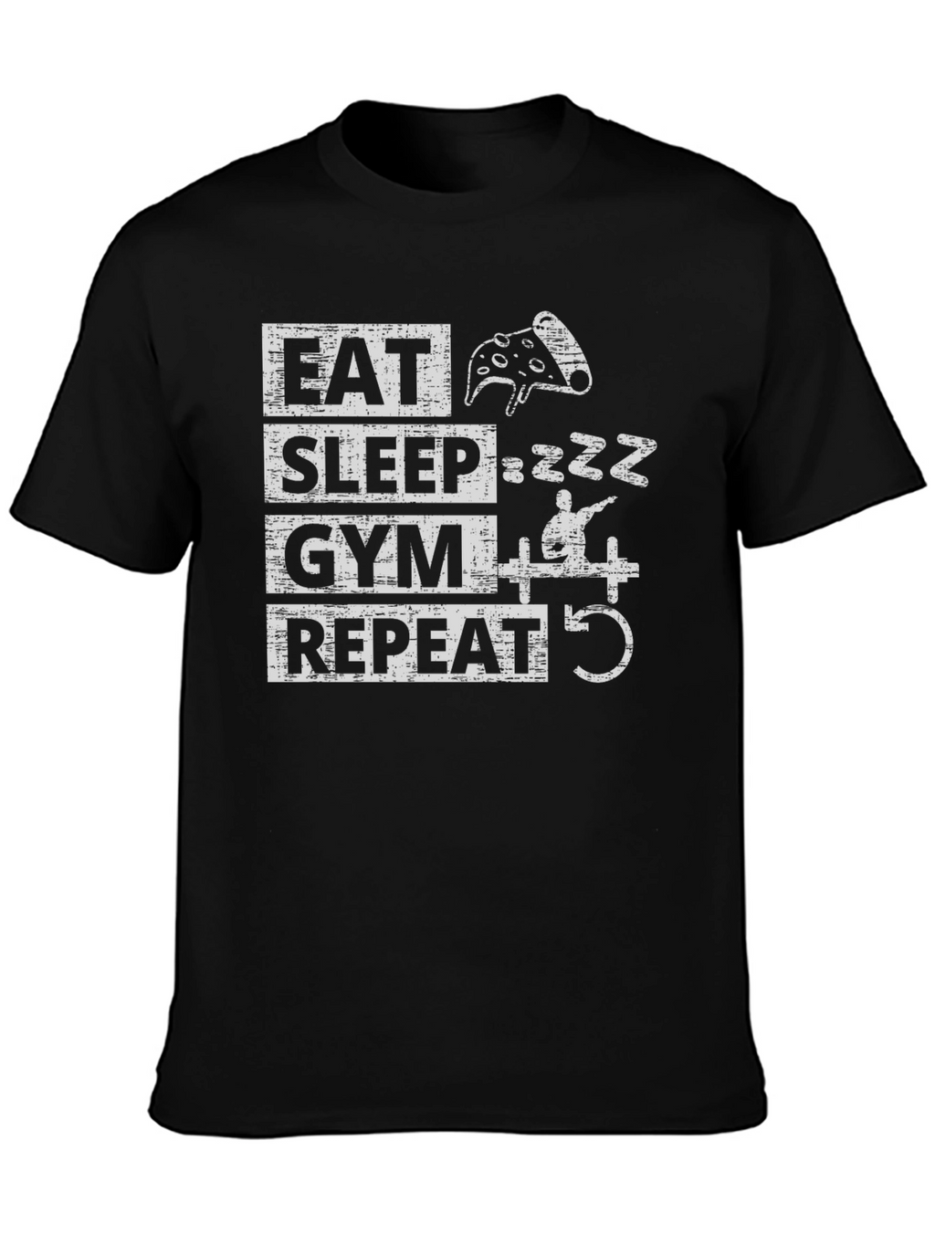 Eat Sleep Gym Repeat Graphic T-Shirt