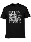 Eat Sleep Gym Repeat Graphic T-Shirt