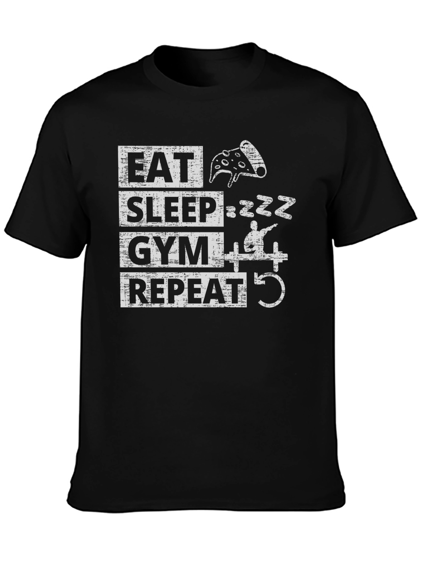 Eat Sleep Gym Repeat Graphic T-Shirt