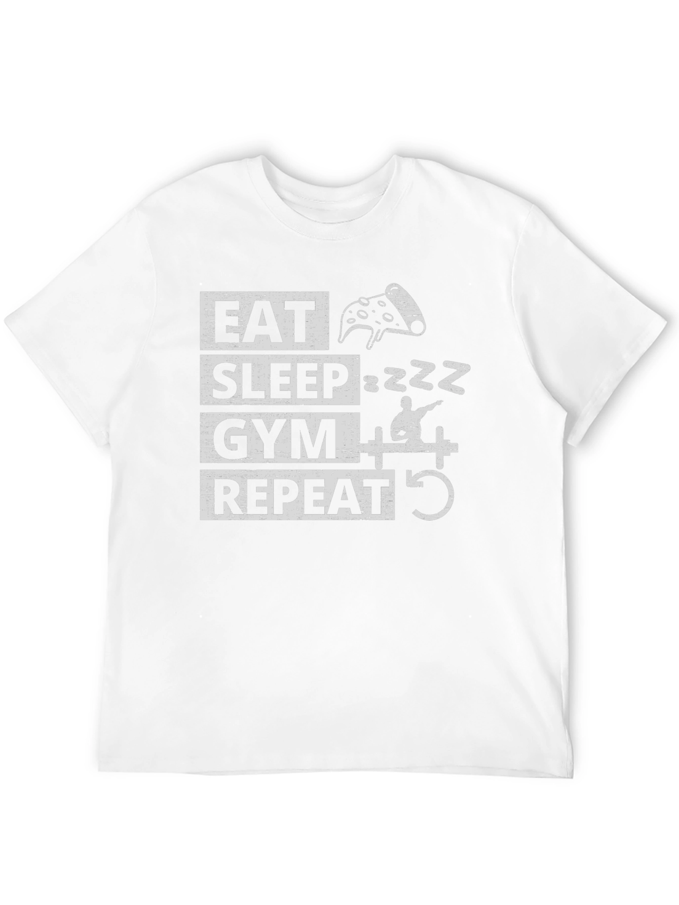Eat Sleep Gym Repeat Graphic T-Shirt