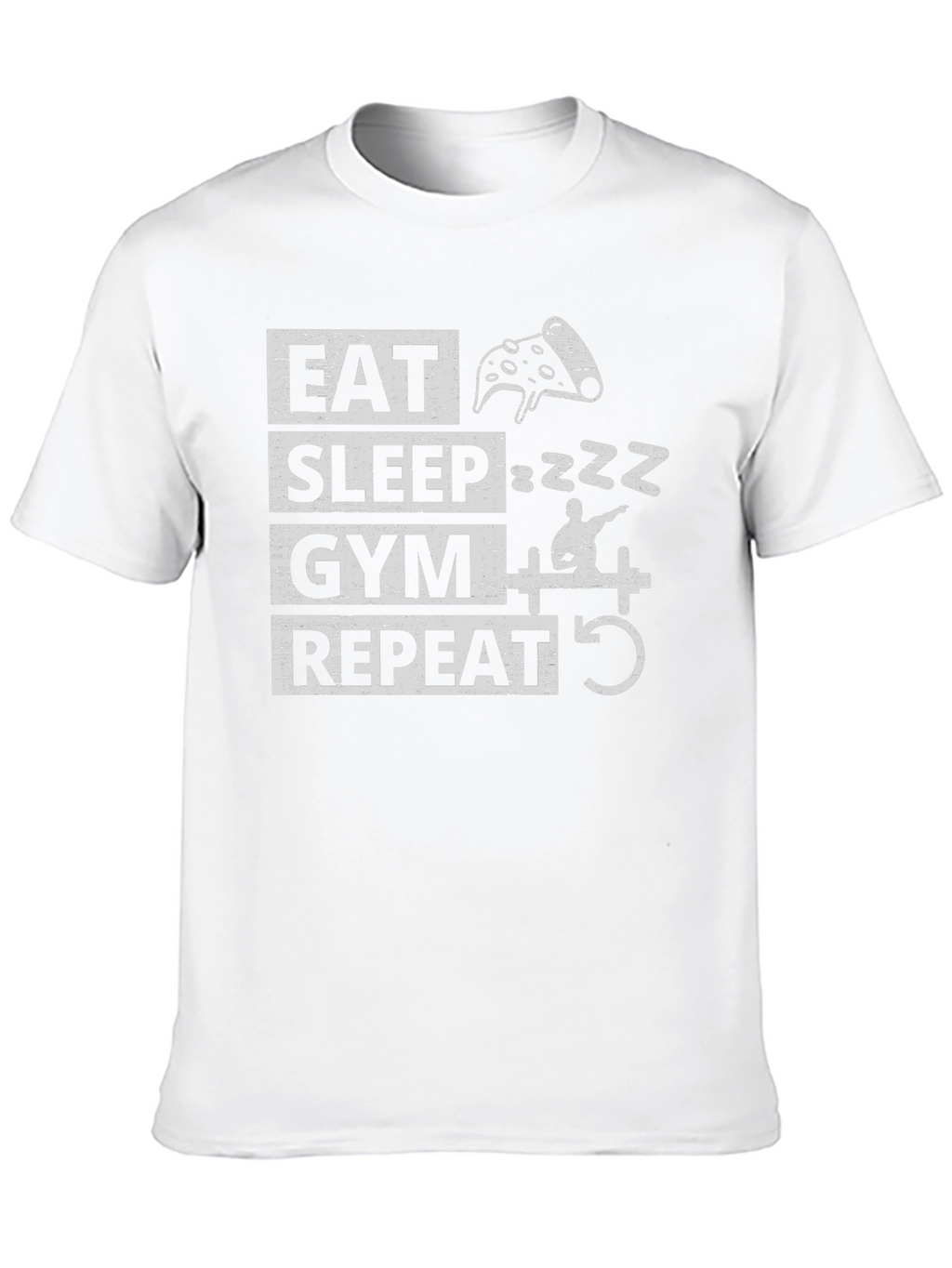 Eat Sleep Gym Repeat Graphic T-Shirt