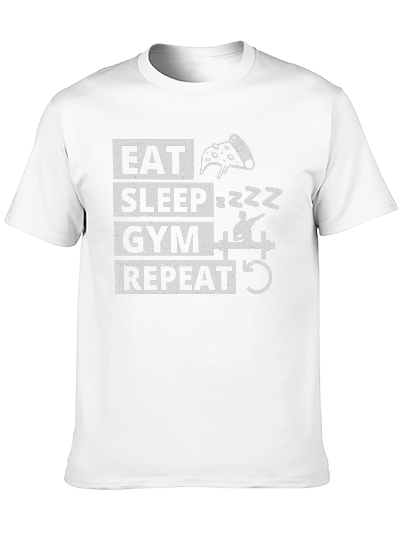 Eat Sleep Gym Repeat Graphic T-Shirt