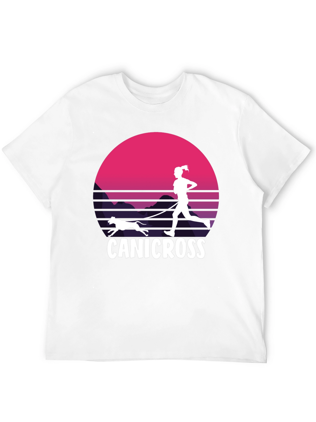 Canicross Sunset T-Shirt - Running Dog Design