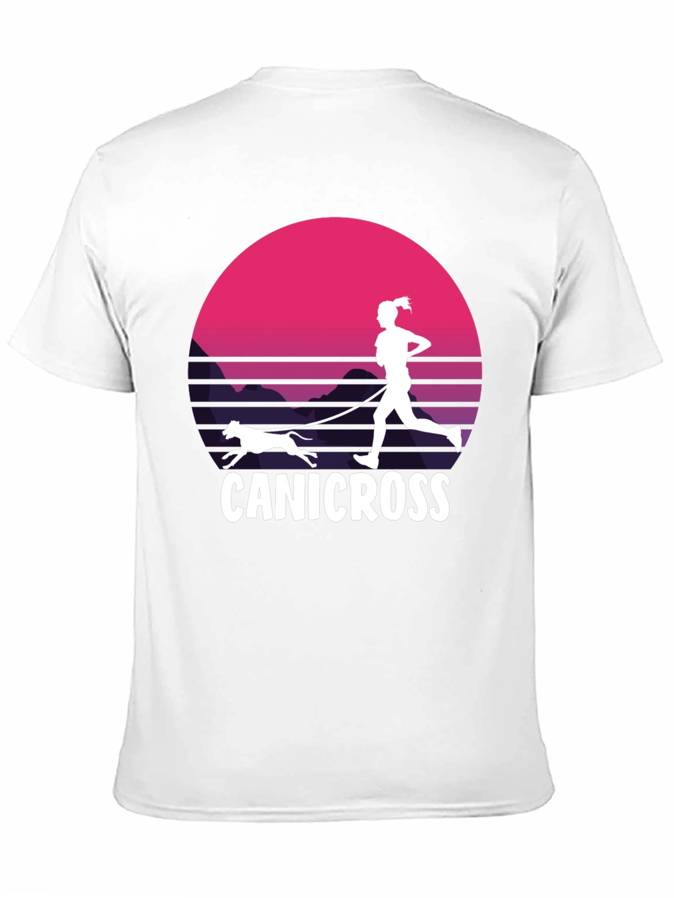 Canicross Sunset T-Shirt - Running Dog Design