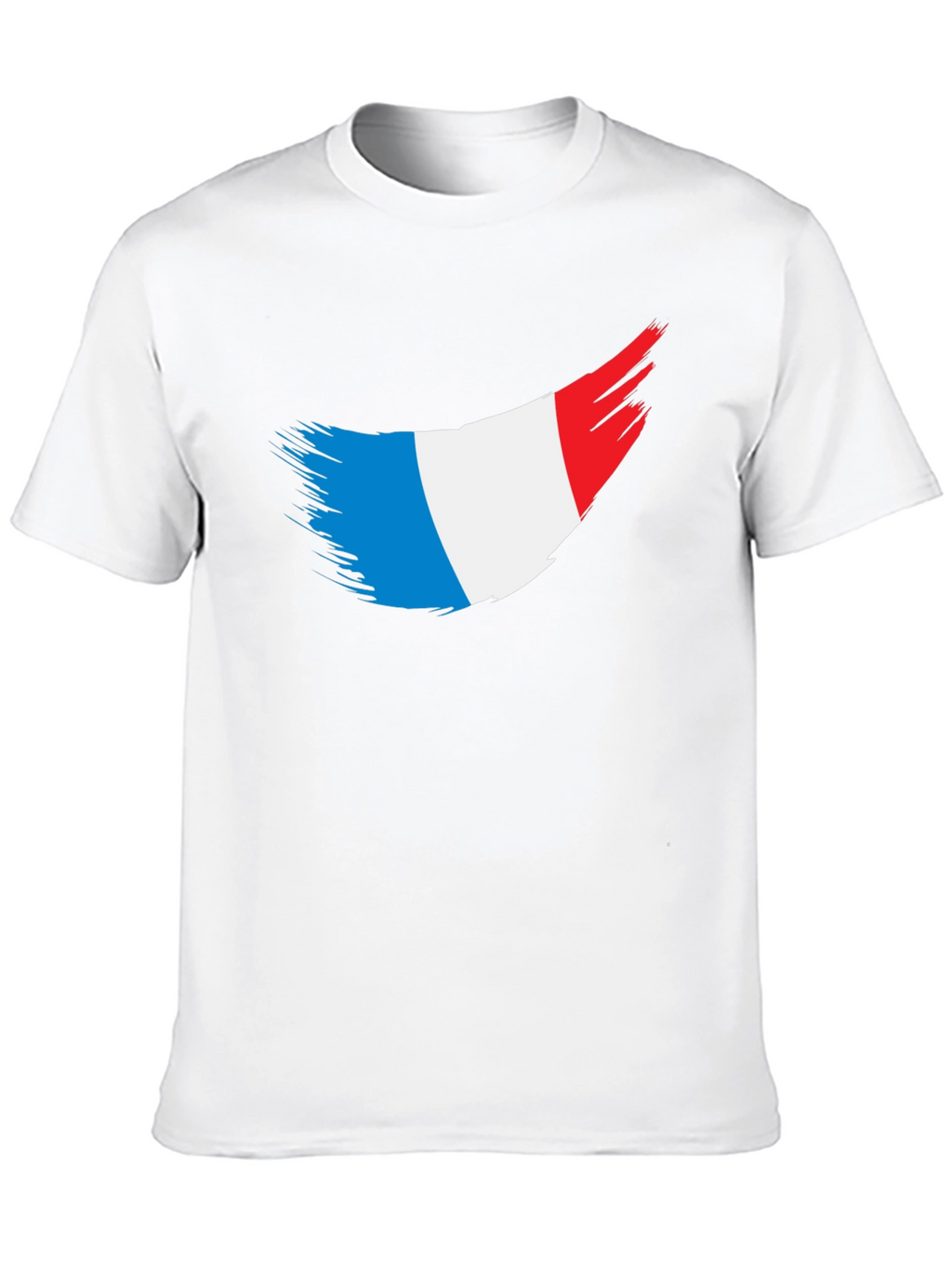 French Flag Brushstroke Black T-Shirt
