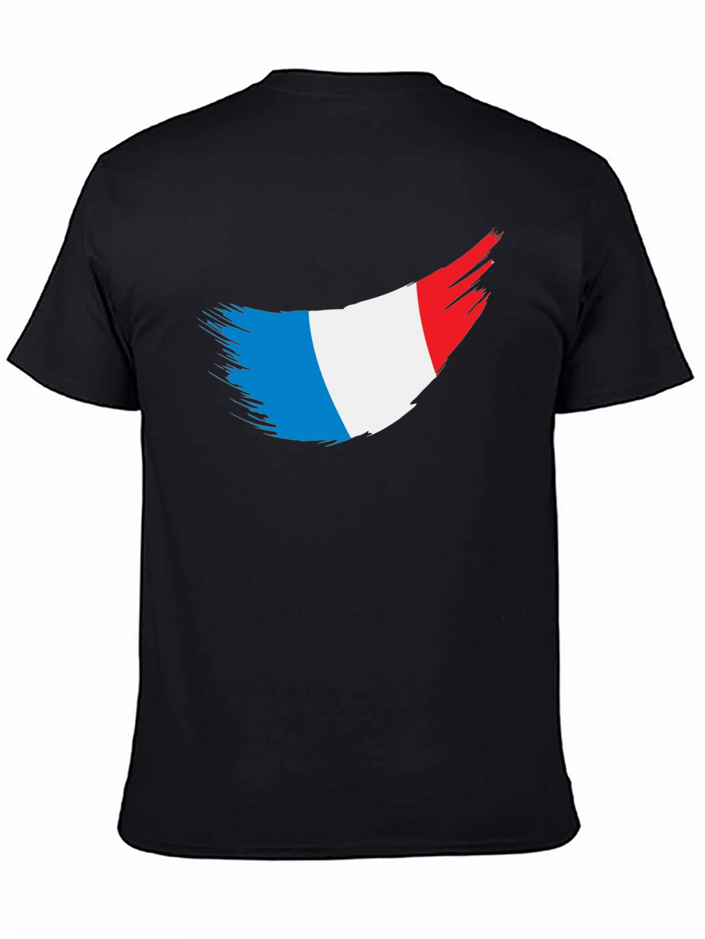 French Flag Brushstroke Black T-Shirt