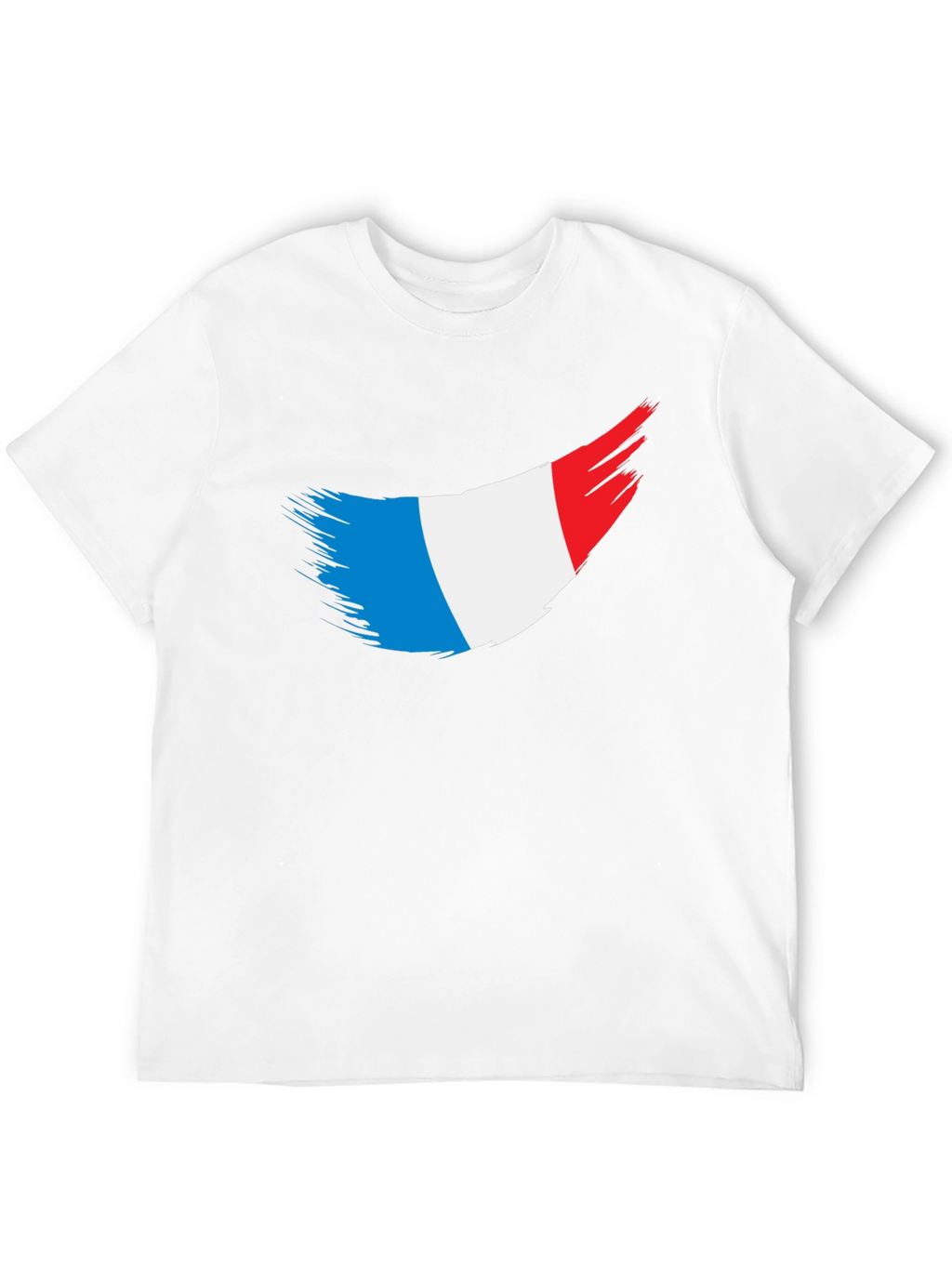 French Flag Brushstroke Black T-Shirt