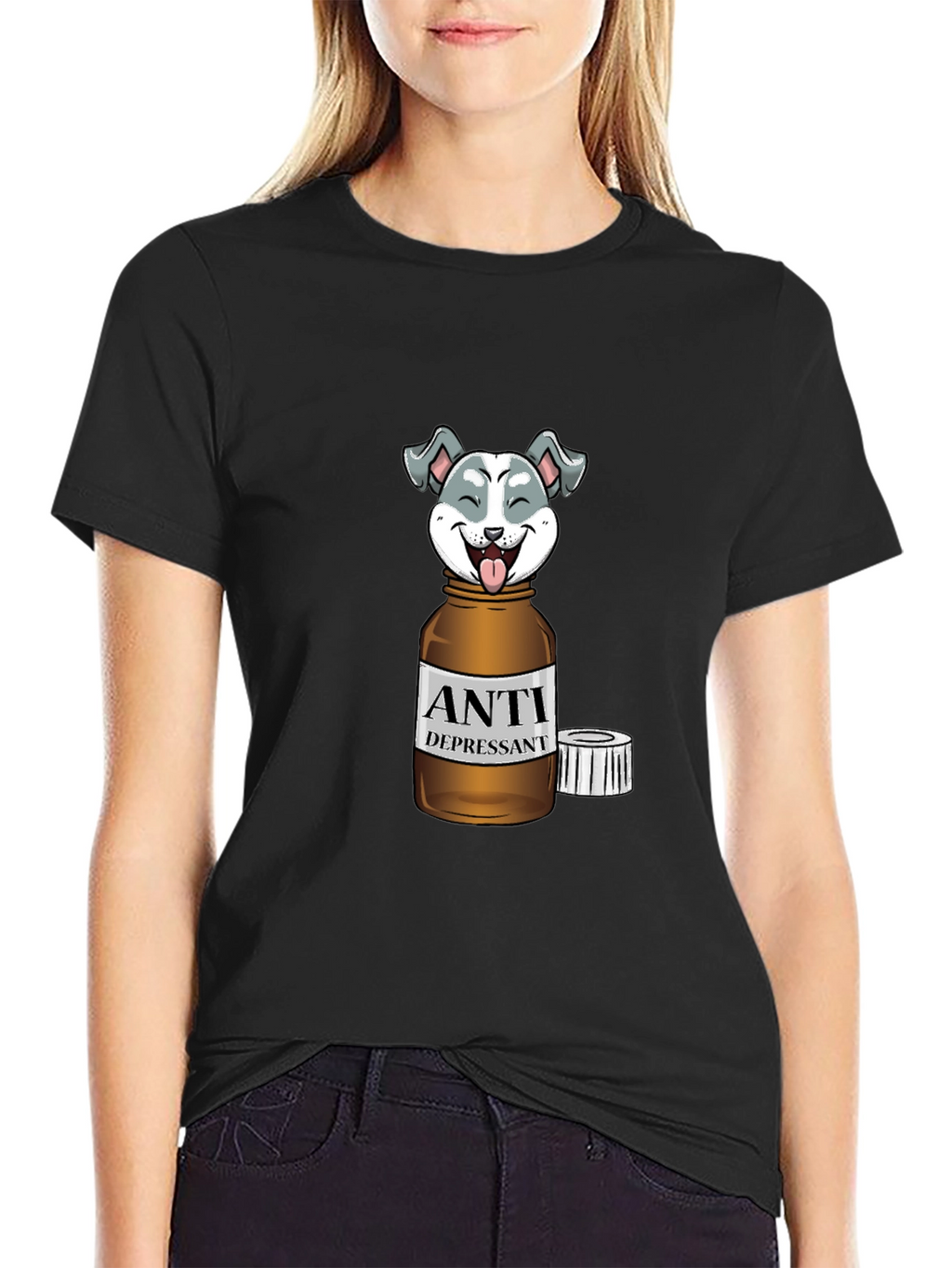 Anti-Depressant Husky Graphic T-Shirt