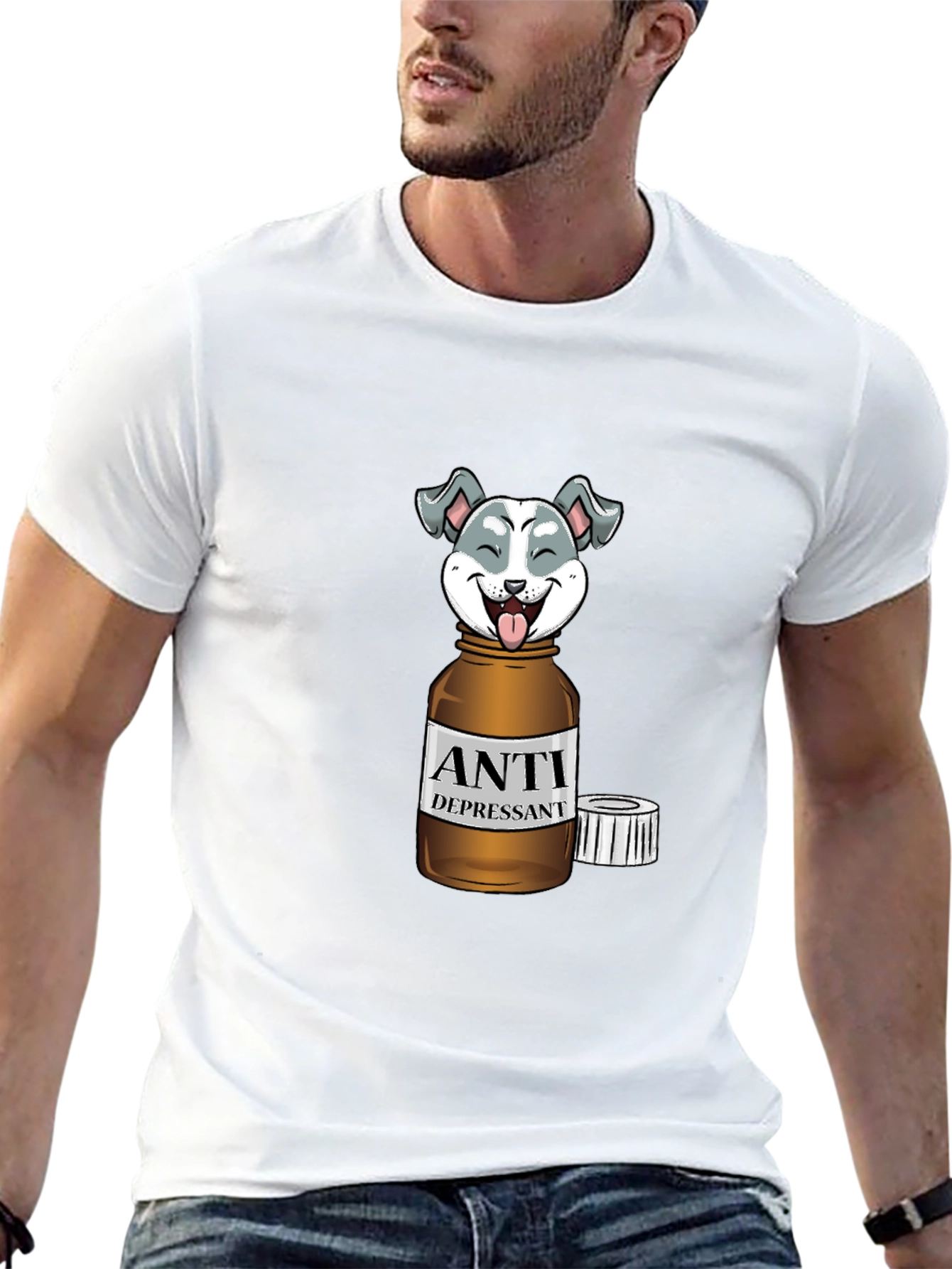 Anti-Depressant Husky Graphic T-Shirt