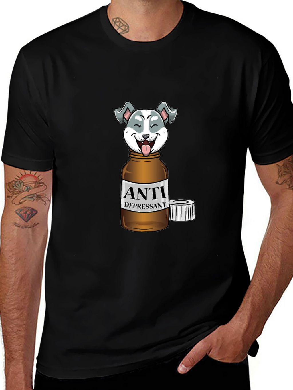 Anti-Depressant Husky Graphic T-Shirt
