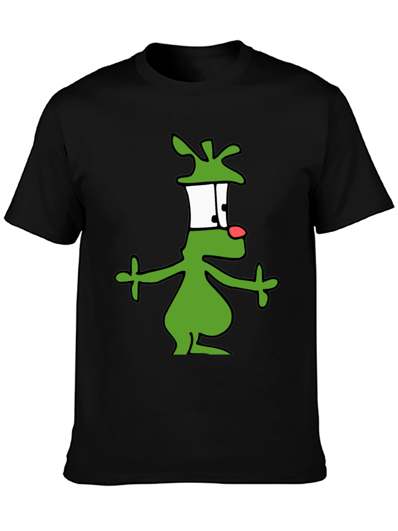 Cartoon Alien Graphic Black T-Shirt