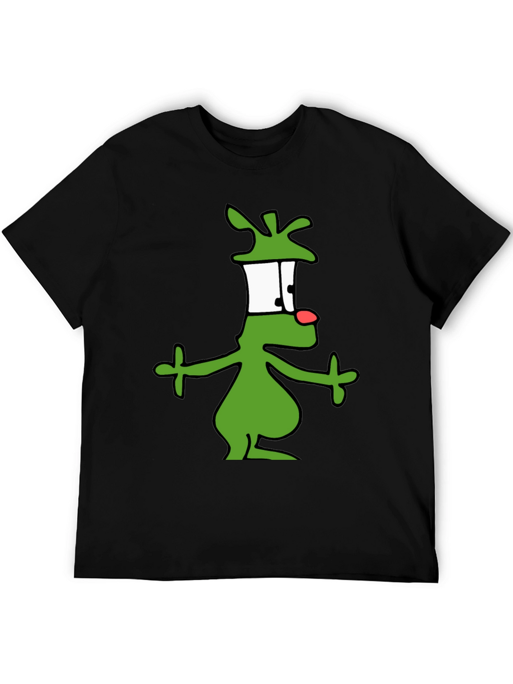Cartoon Alien Graphic Black T-Shirt