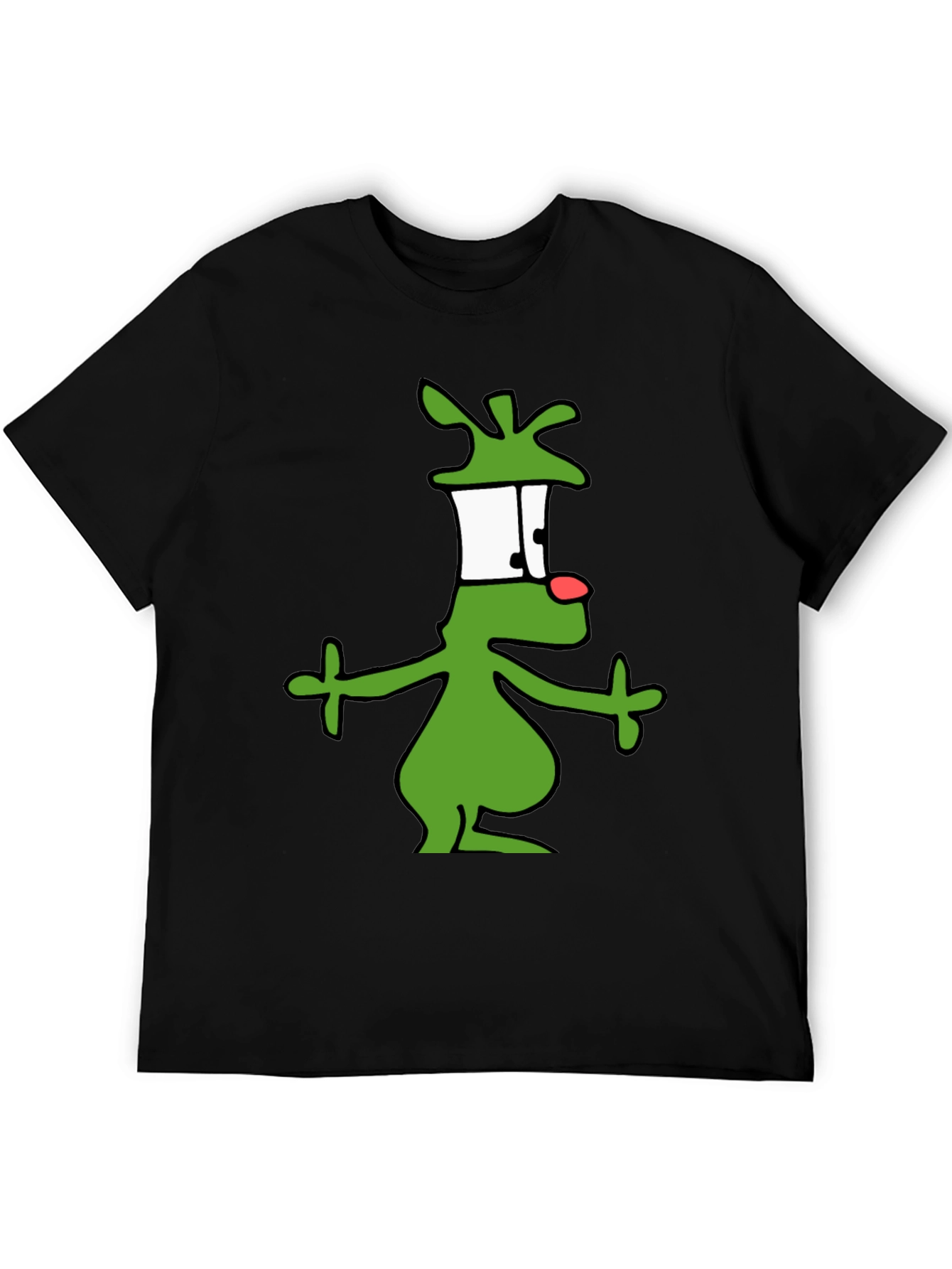 Cartoon Alien Graphic Black T-Shirt