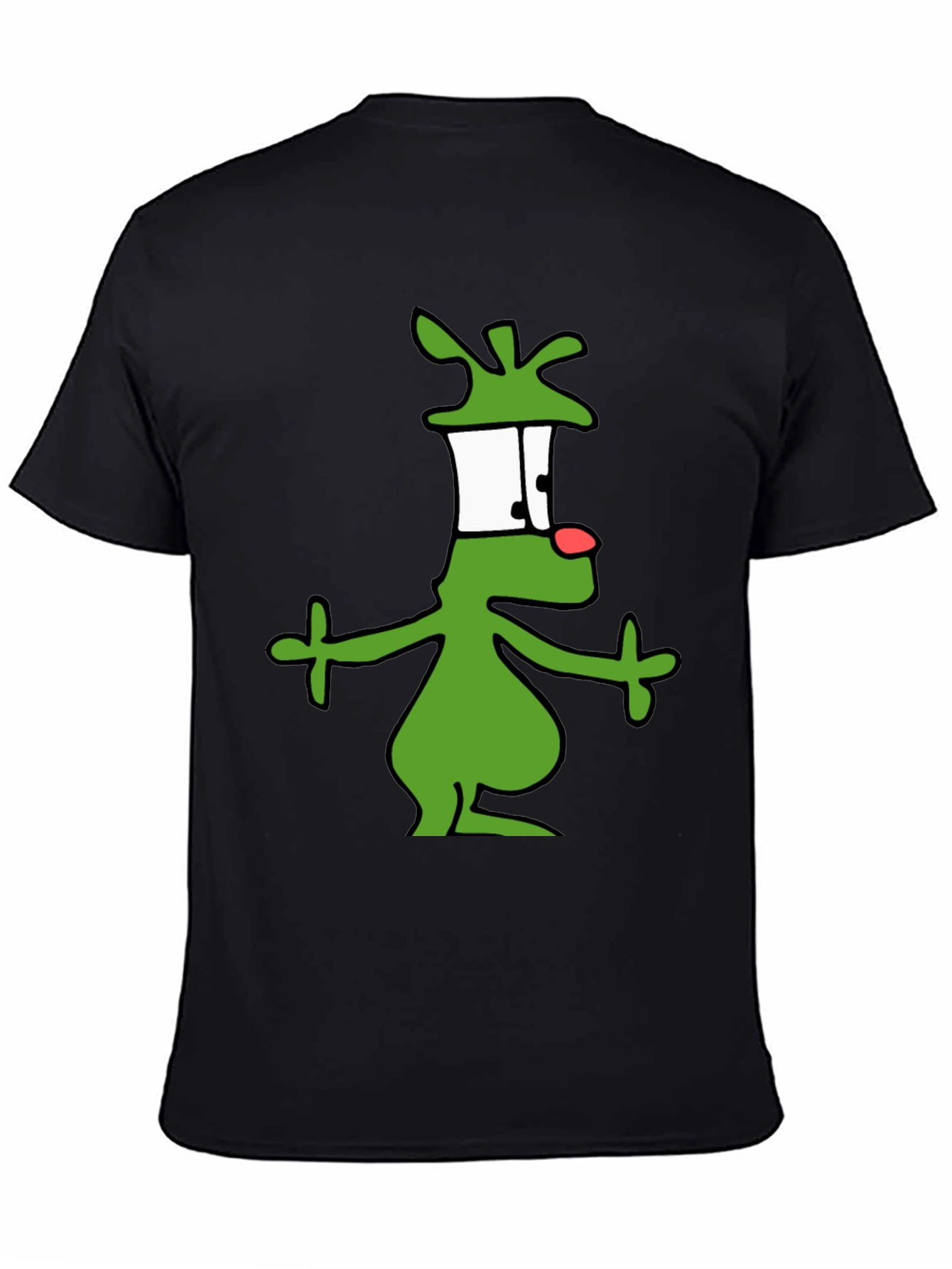 Cartoon Alien Graphic Black T-Shirt