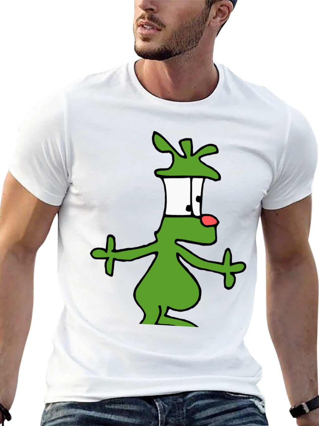 Cartoon Alien Graphic Black T-Shirt