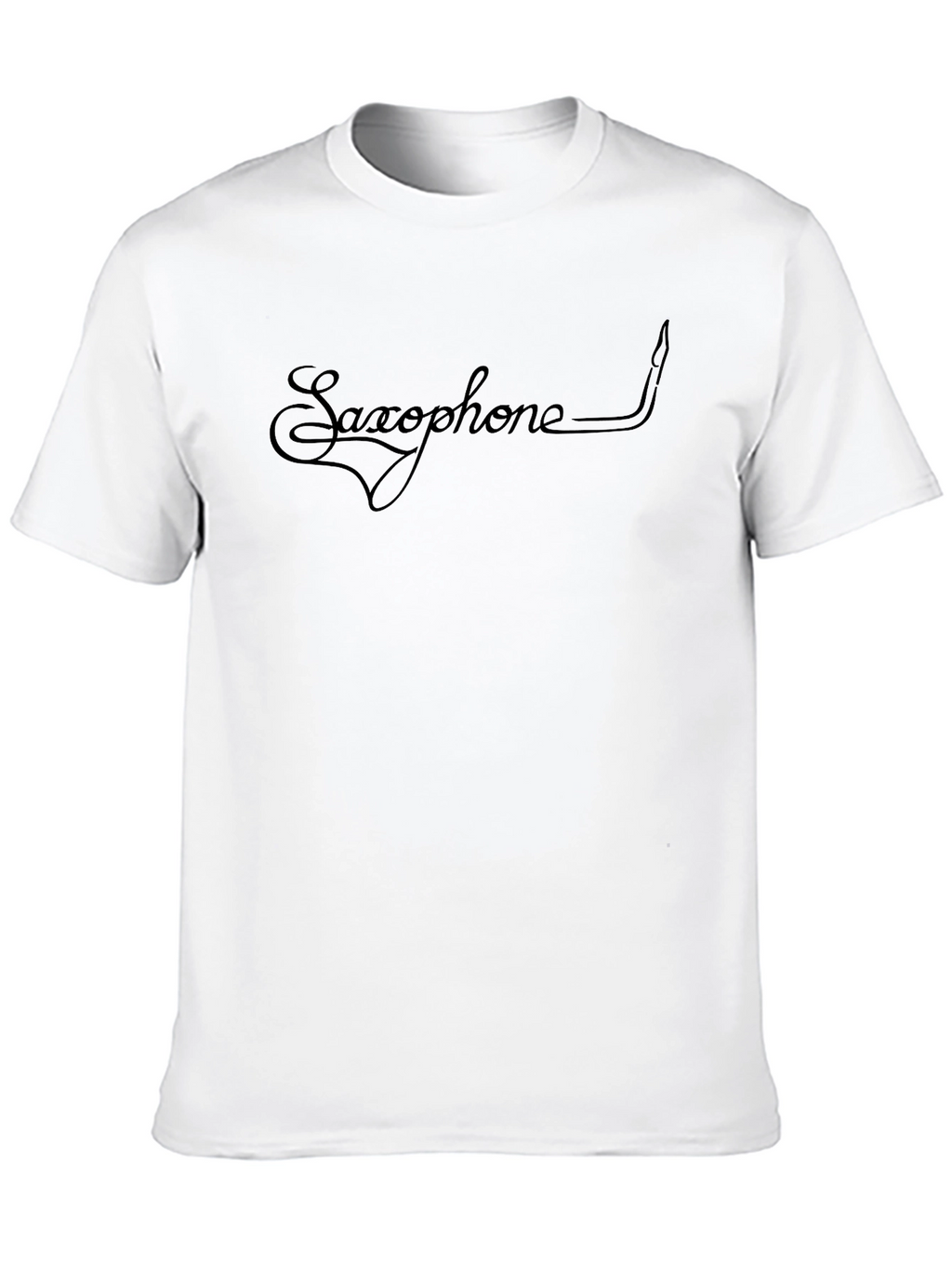Saxophone Script Graphic Tee - Black