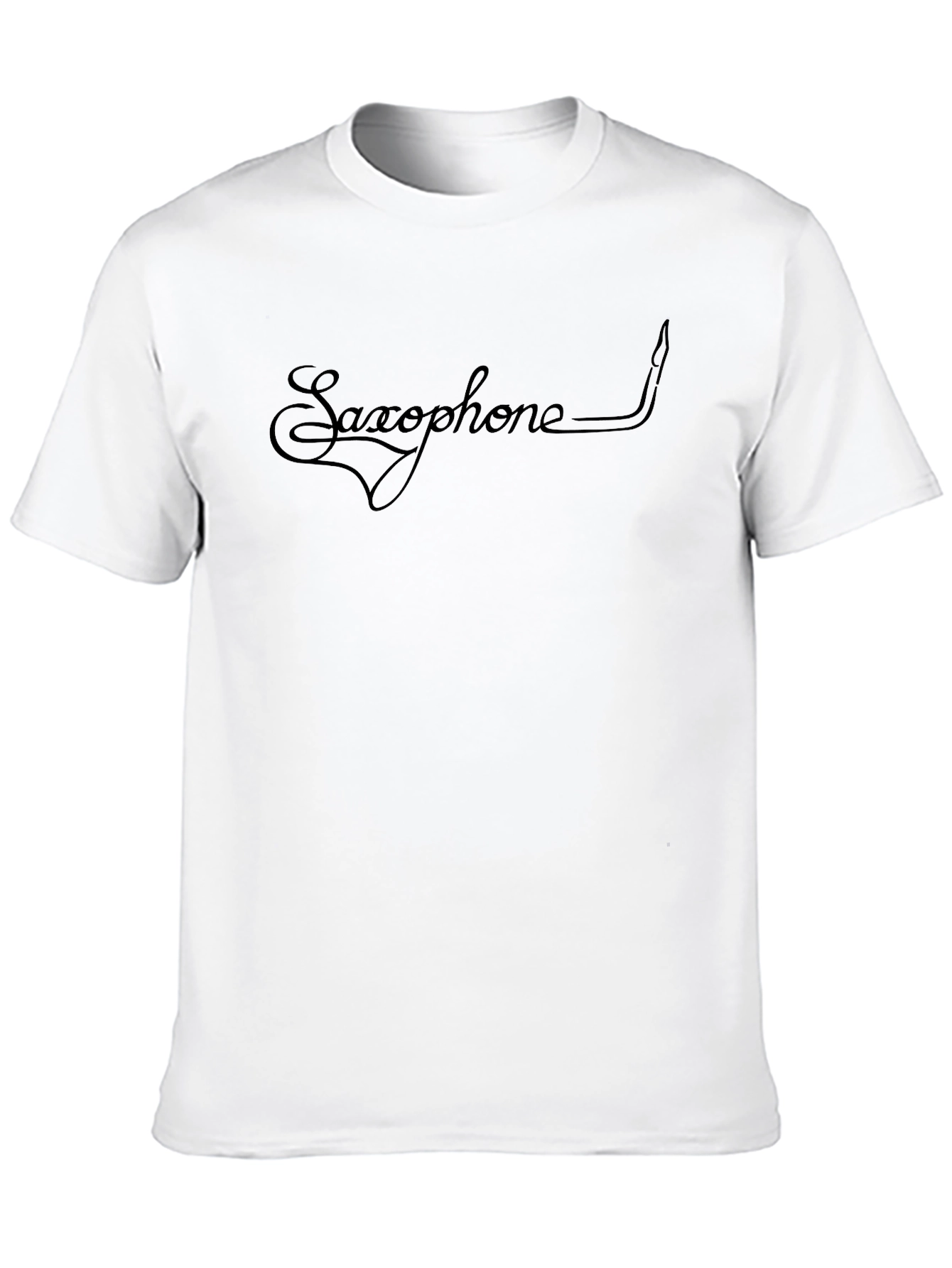 Saxophone Script Graphic Tee - Black