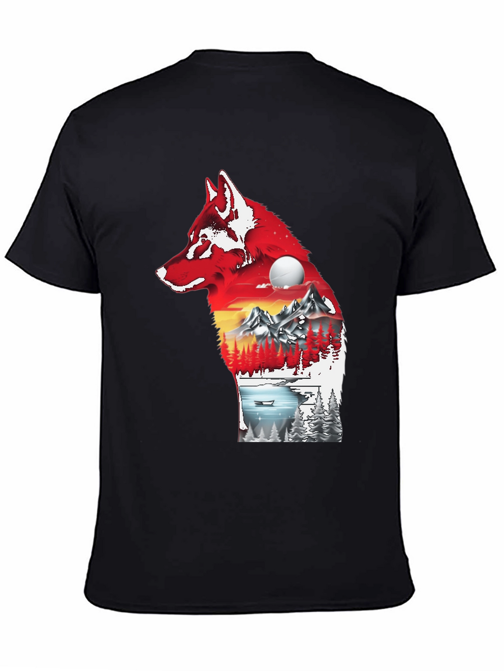 Wolf Silhouette Nature Graphic Tee