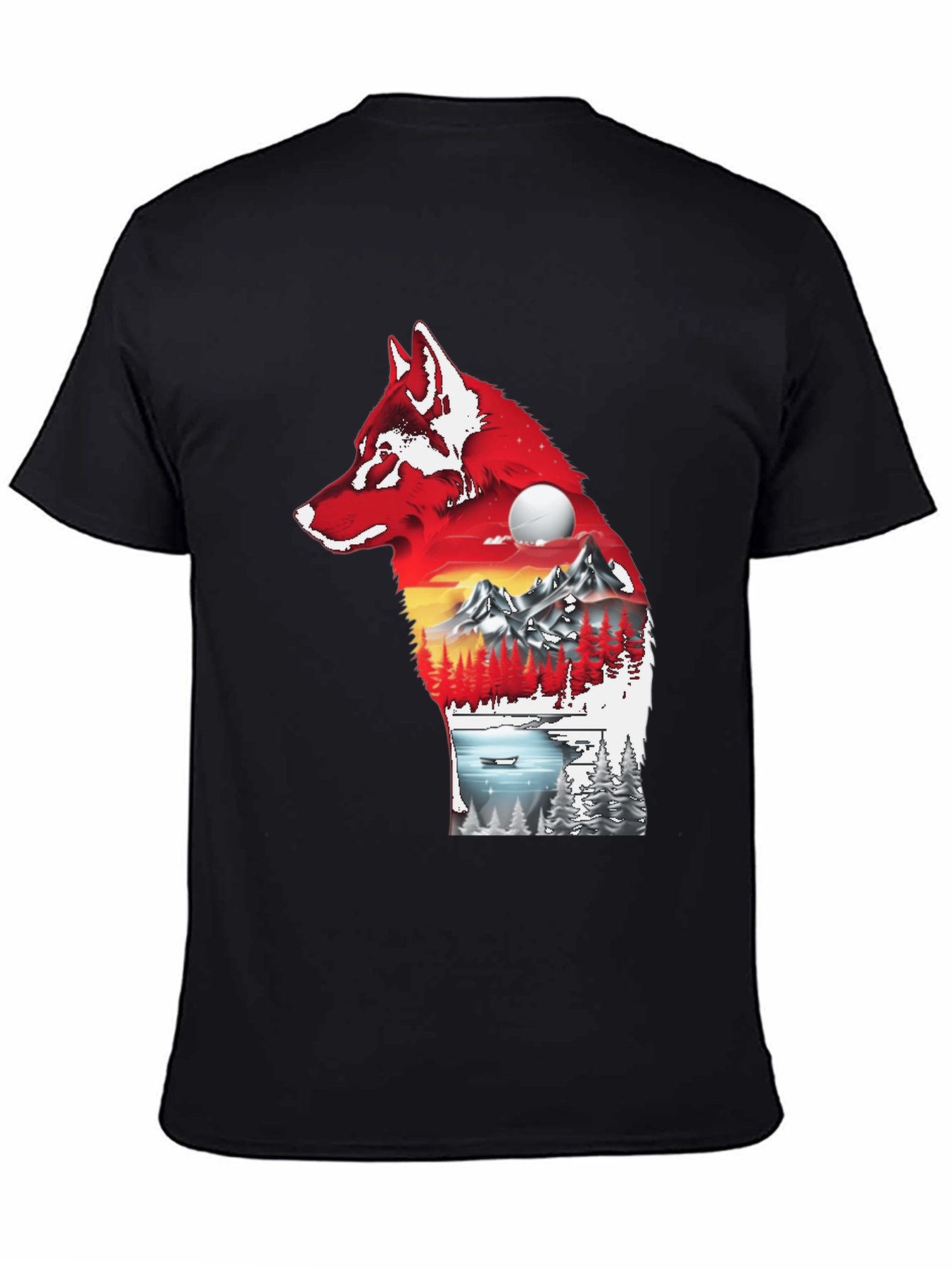 Wolf Silhouette Nature Graphic Tee