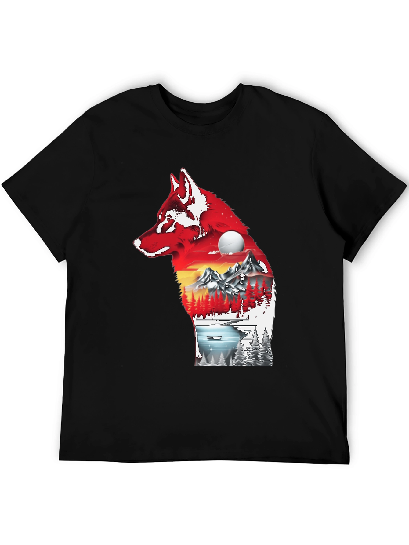 Wolf Silhouette Nature Graphic Tee