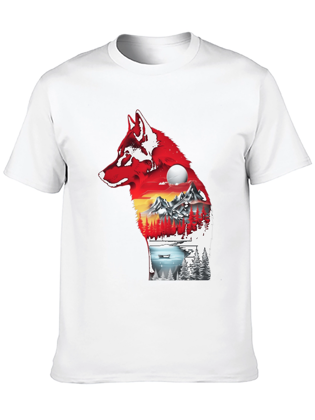 Wolf Silhouette Nature Graphic Tee