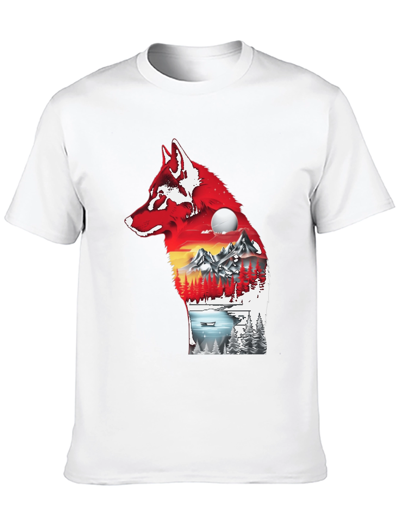 Wolf Silhouette Nature Graphic Tee