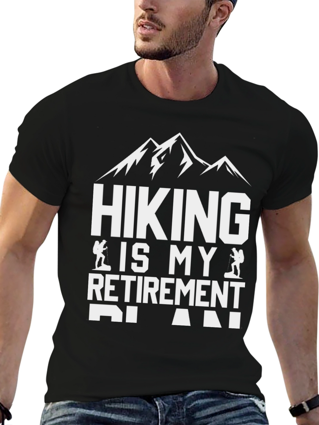 Hiking is My Retirement Plan Black T-Shirt