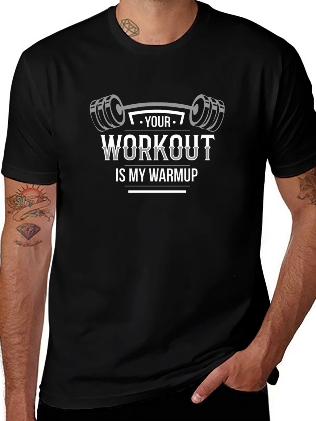 Workout is My Warmup Black T-Shirt