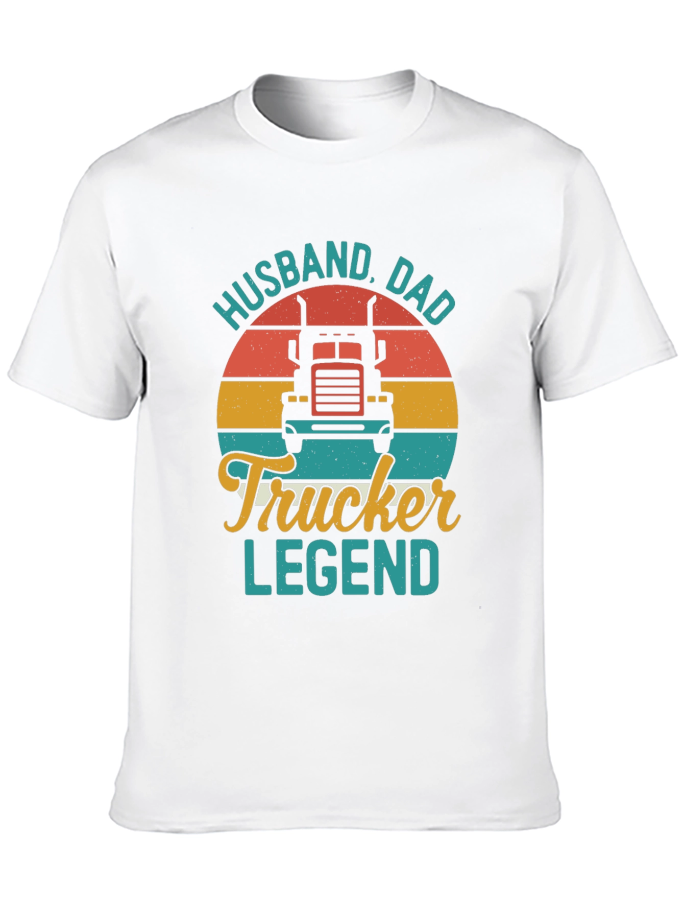 Husband Dad Trucker Legend Black T-Shirt