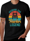 Husband Dad Trucker Legend Black T-Shirt