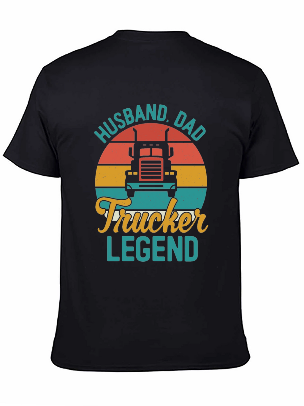 Husband Dad Trucker Legend Black T-Shirt