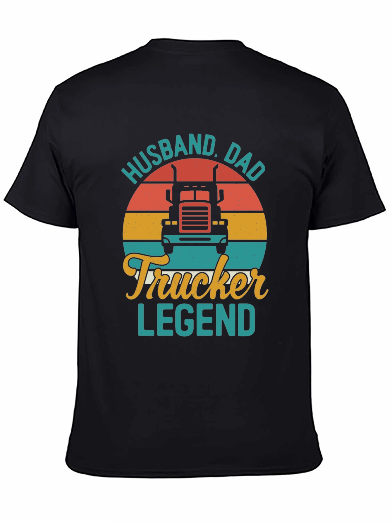 Husband Dad Trucker Legend Black T-Shirt
