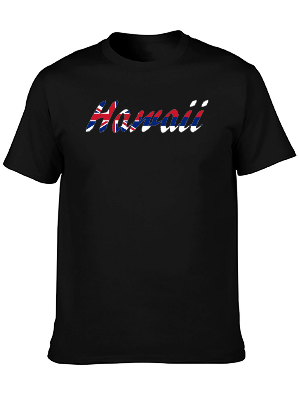 Hawaii Flag T-Shirt - Black Crew Neck Tee