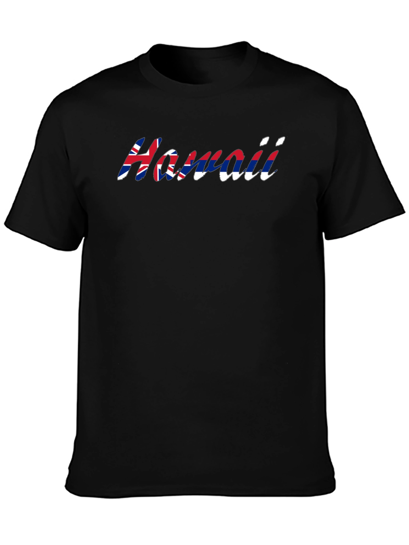 Hawaii Flag T-Shirt - Black Crew Neck Tee