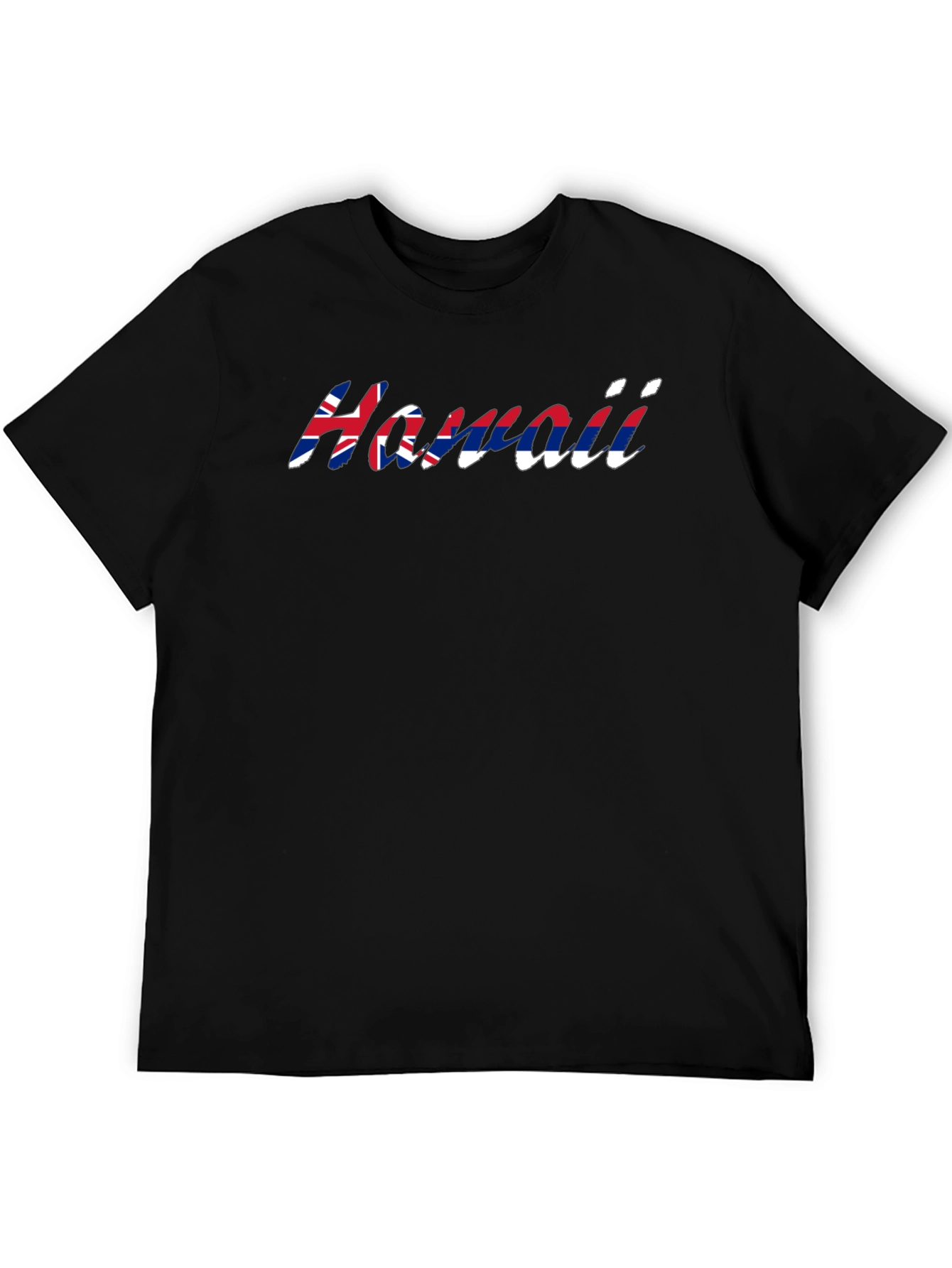 Hawaii Flag T-Shirt - Black Crew Neck Tee