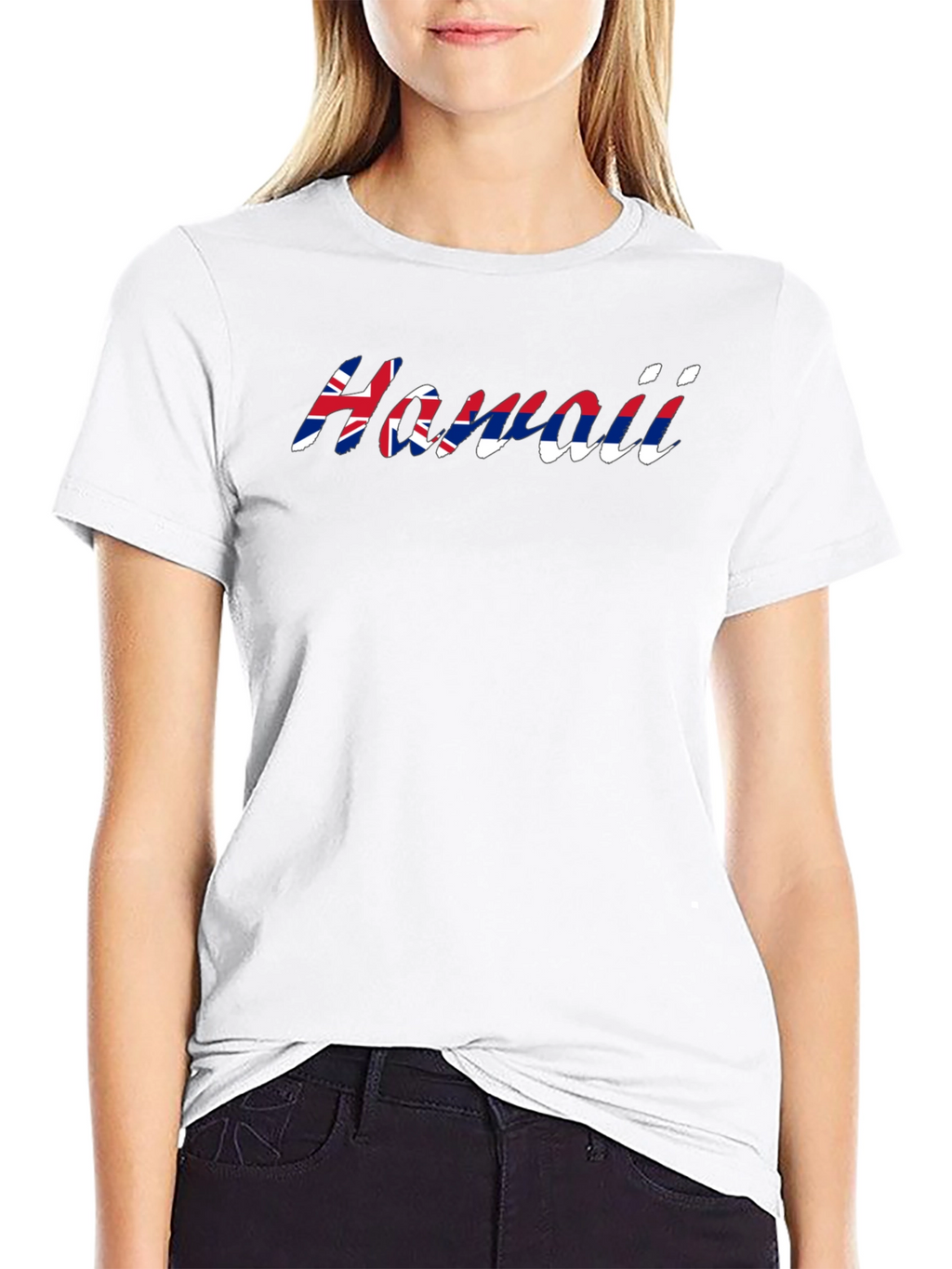 Hawaii Flag T-Shirt - Black Crew Neck Tee