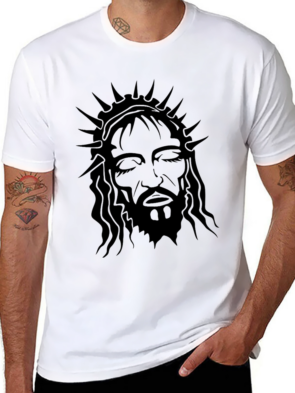Black Jesus Crown Graphic Tee