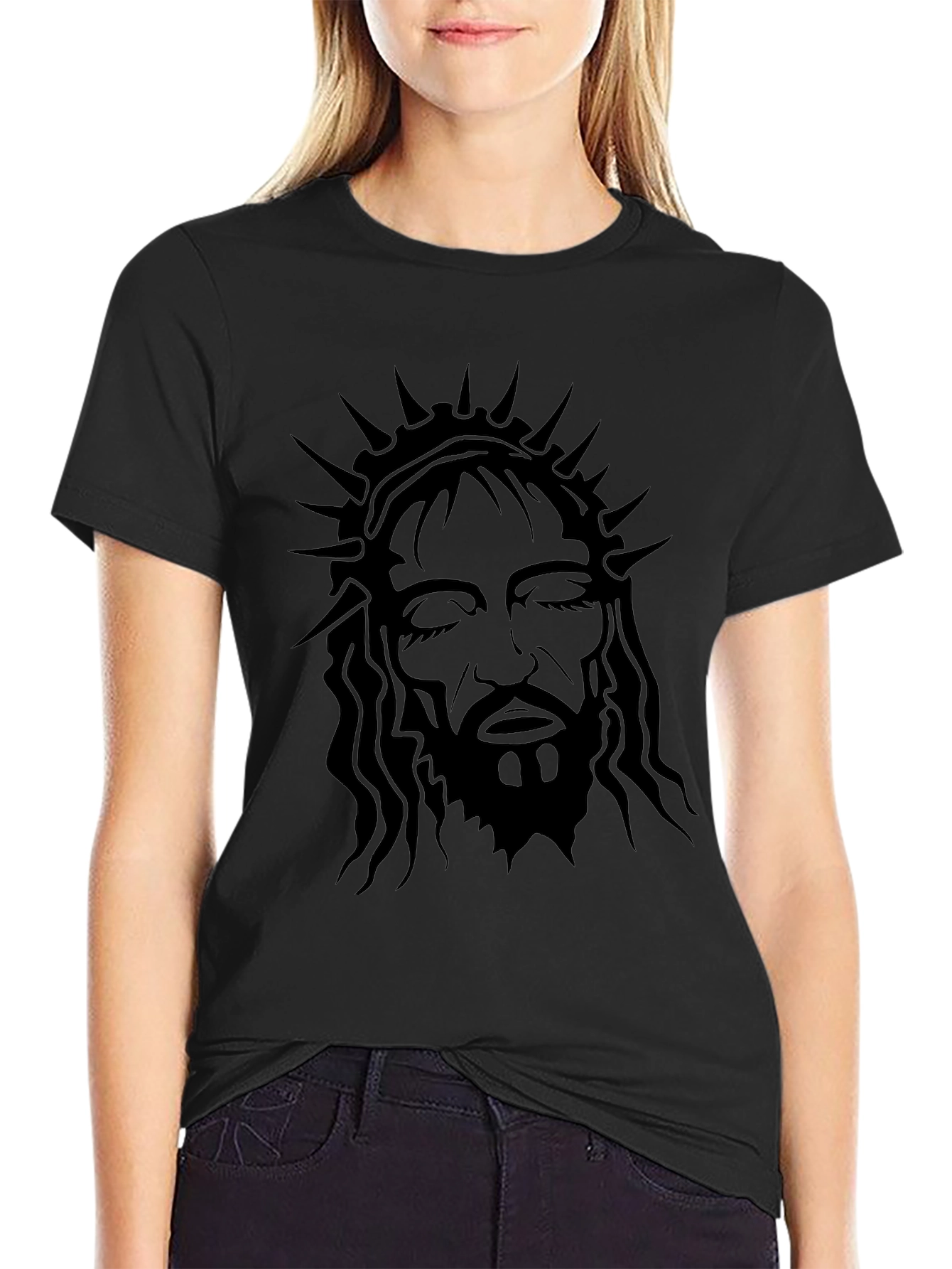 Black Jesus Crown Graphic Tee