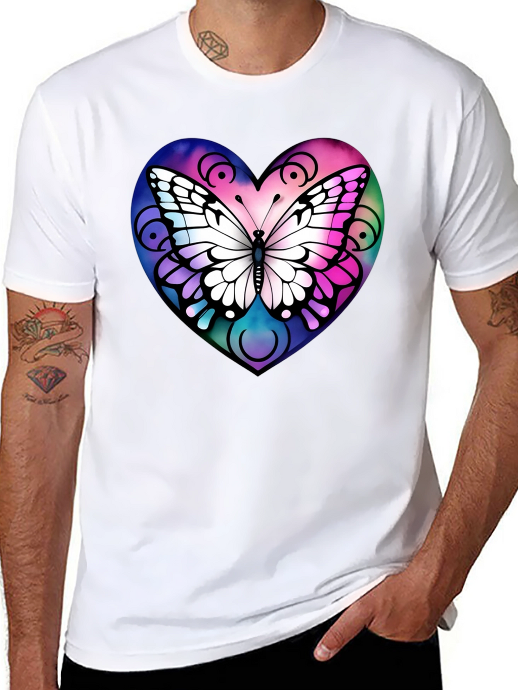Butterfly Heart Graphic T-Shirt
