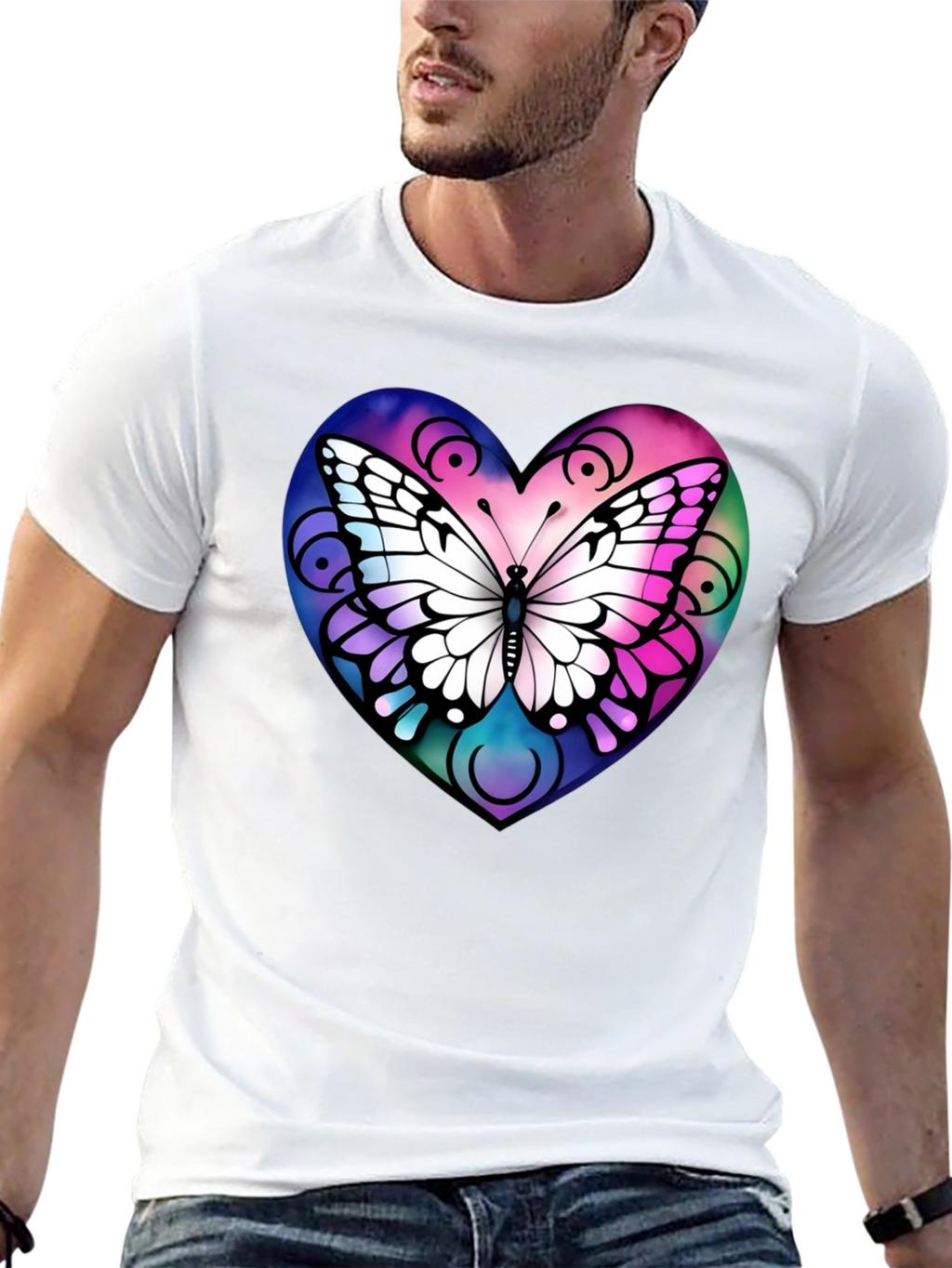 Butterfly Heart Graphic T-Shirt
