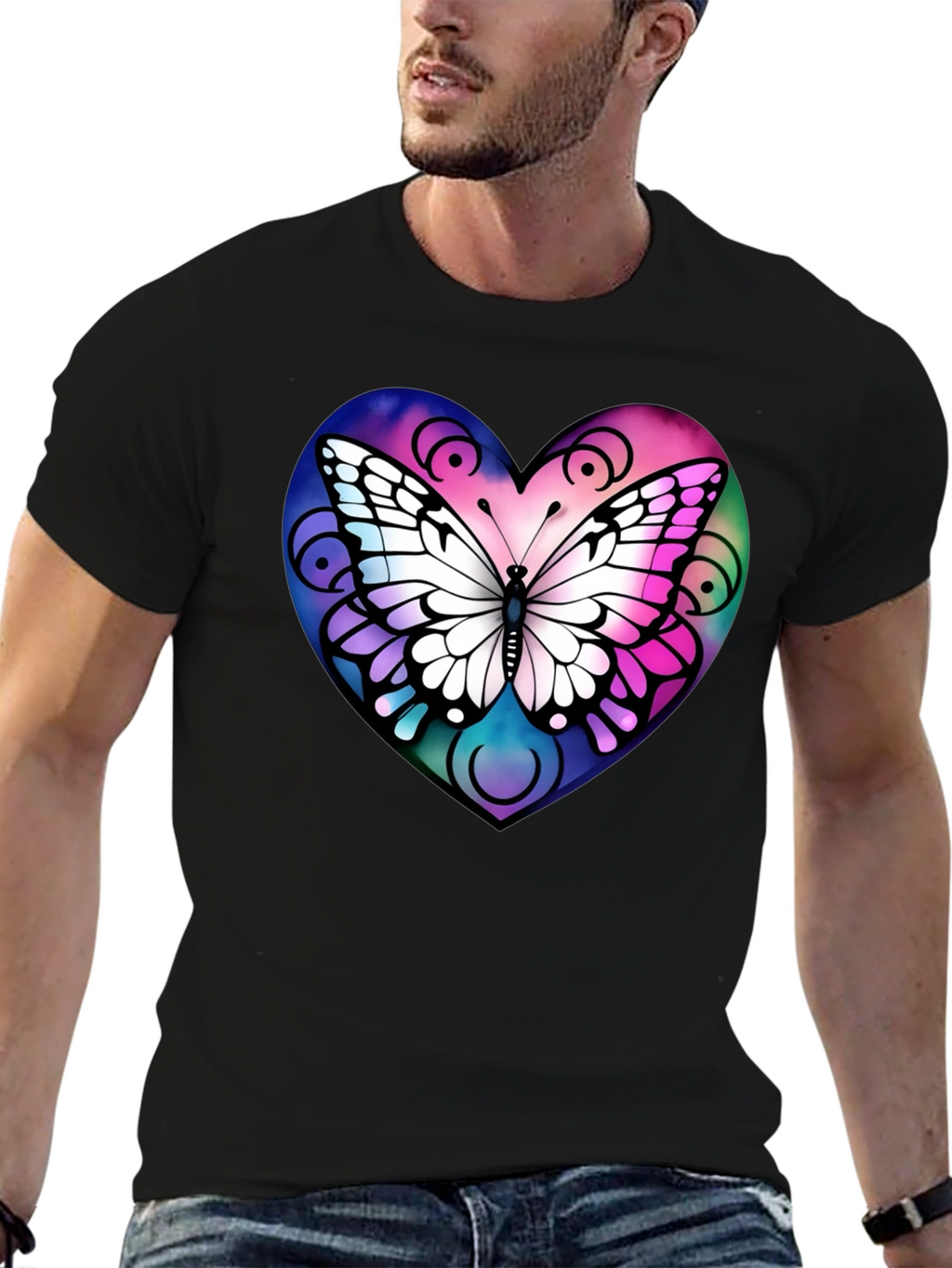 Butterfly Heart Graphic T-Shirt