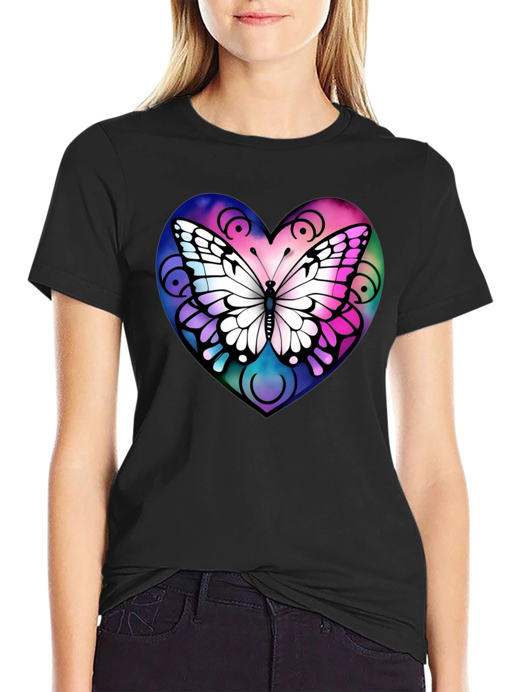 Butterfly Heart Graphic T-Shirt