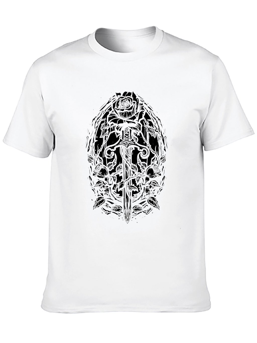 Rose & Sword Graphic Black T-Shirt