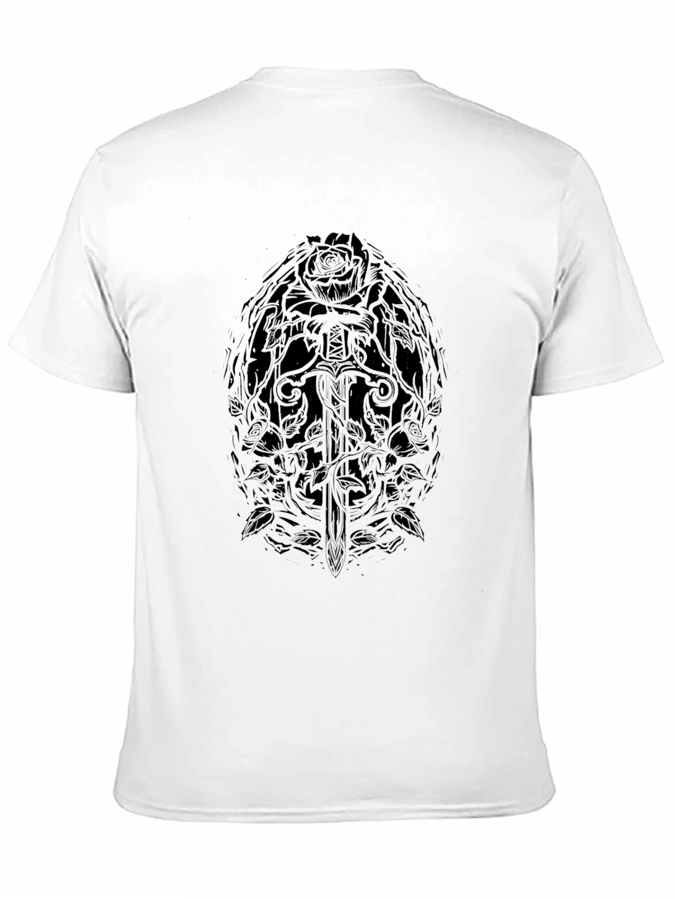 Rose & Sword Graphic Black T-Shirt
