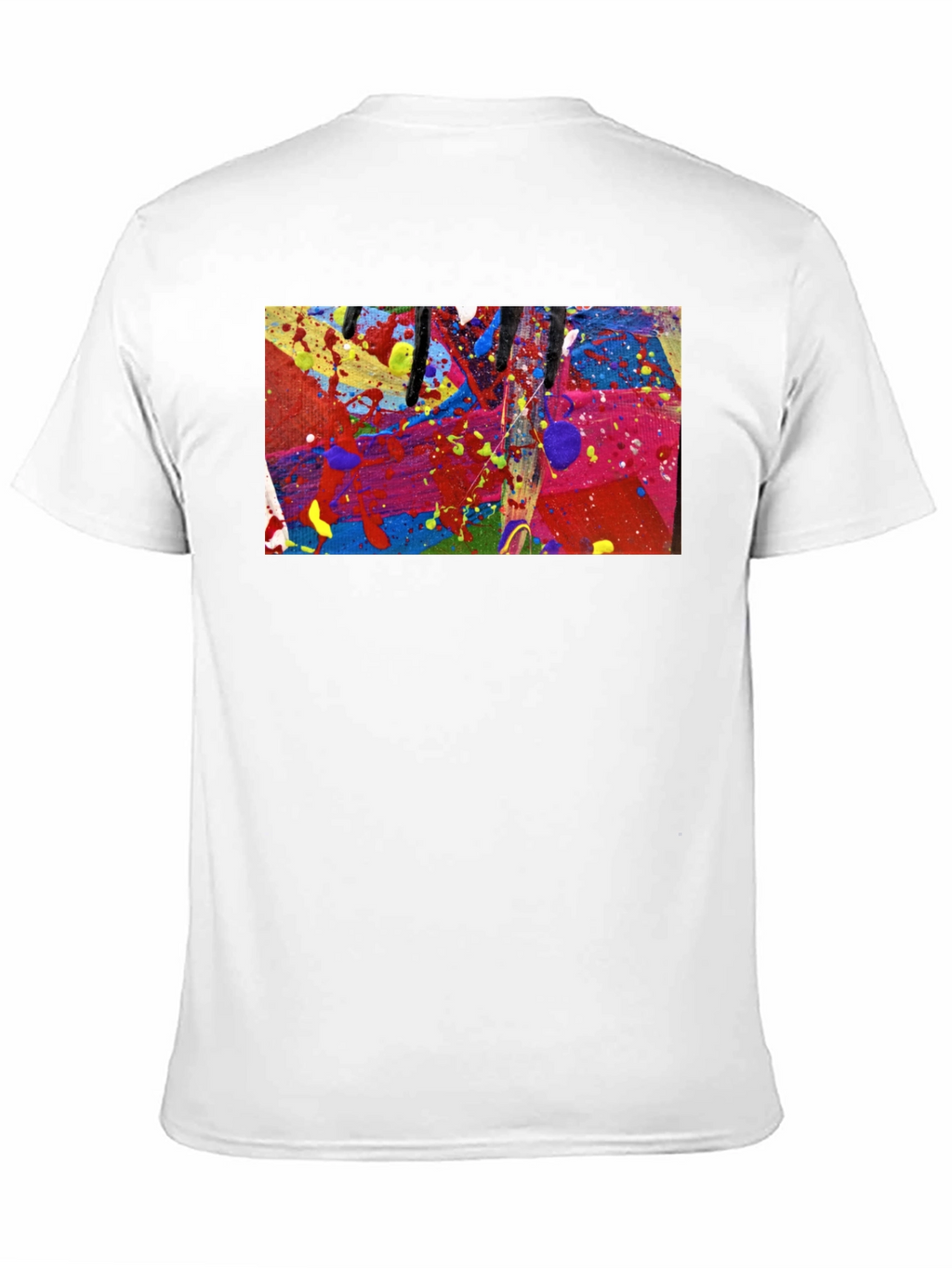 Abstract Art Splatter Print Black T-Shirt