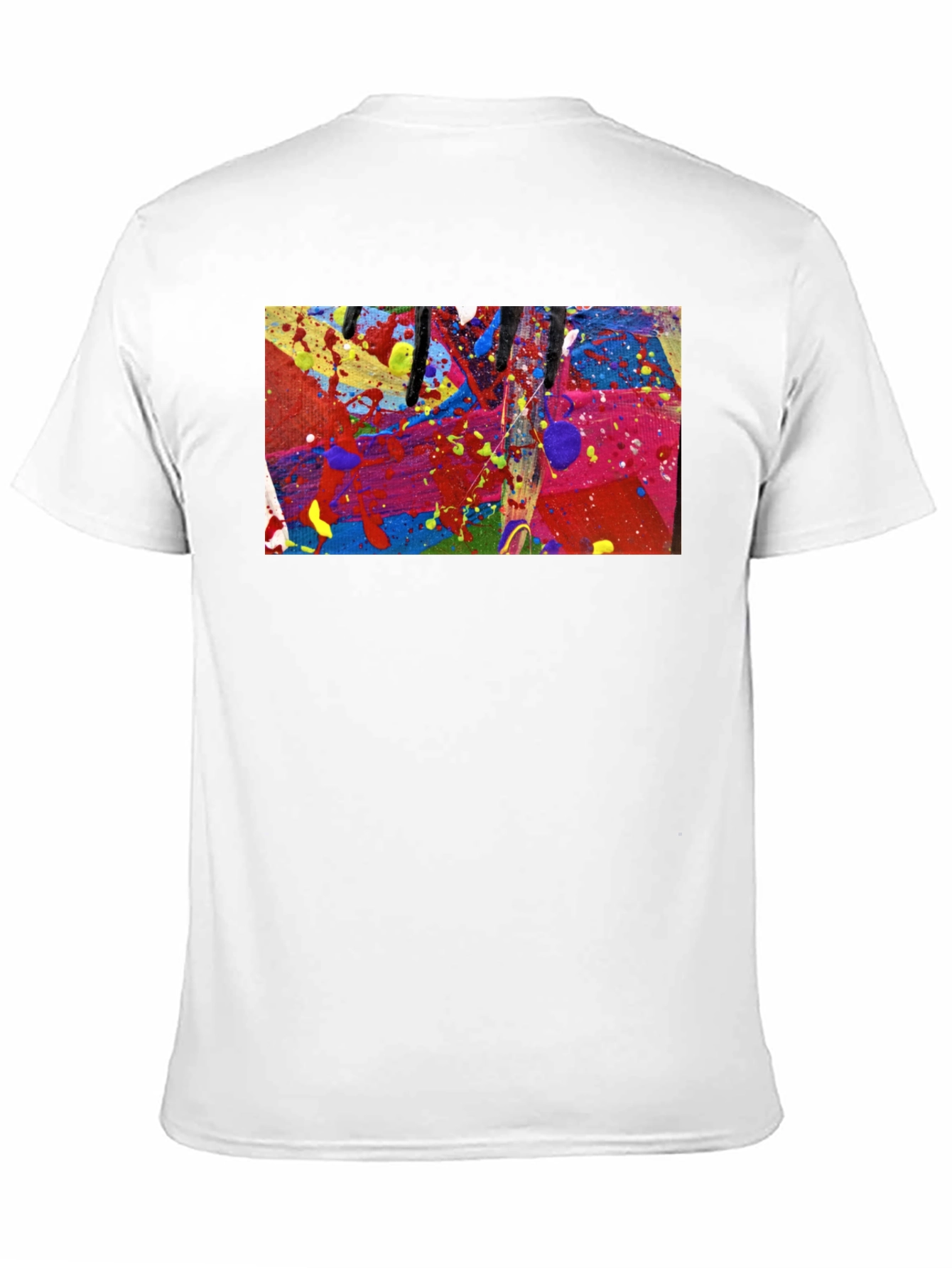 Abstract Art Splatter Print Black T-Shirt