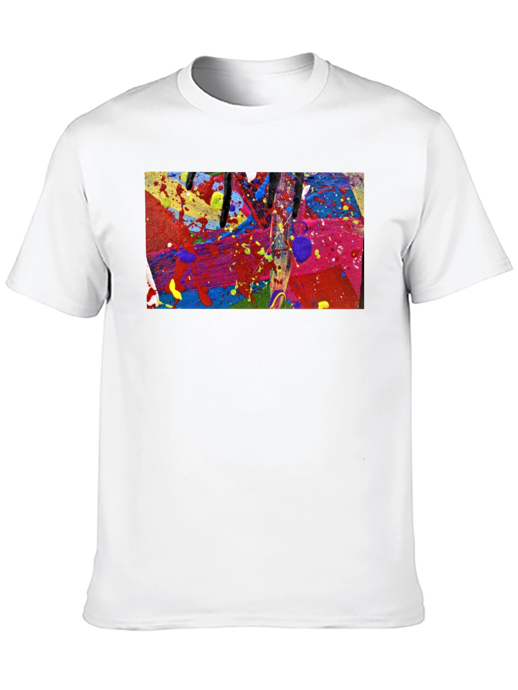 Abstract Art Splatter Print Black T-Shirt