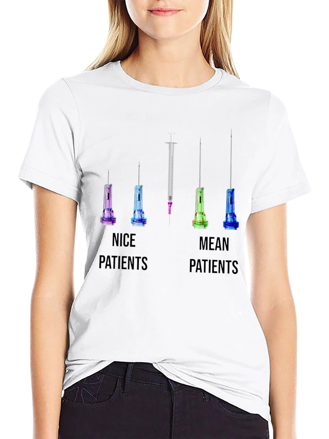 Nice vs Mean Patients T-Shirt: Funny Nurse/Doctor Tee