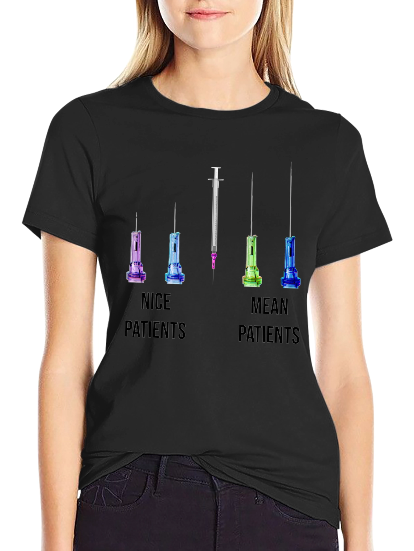Nice vs Mean Patients T-Shirt: Funny Nurse/Doctor Tee
